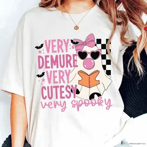 Funny Ghost Very Demure Very Cutesy Very Spooky Shirt, Mindful Life Apparel, Modesty Tee Gift, Demure Workplace Tee