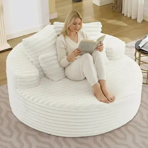 Apartment living room single sofa, balcony bedroom beanbag chair, beauty salon thick corduroy round sofa
