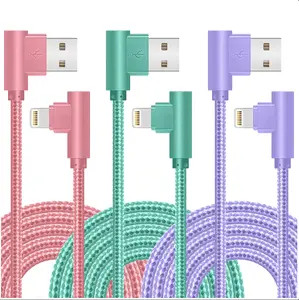 iPhone Charger, Apple MFi Certified 3Pack 6FT Lightning Cable, 90 Degree Fast Charging Cables Cord Compatible for 14/13 mini/13/12/11 Pro MAX/XR/XS/8/7/Plus/6S/SE/iPad