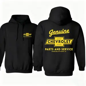 Vintage Mechanic Hoodie, Classic Garage Parts & Service Graphic, Retro Chevy-Inspired Yellow Logo Sweatshirt for Car Lovers & Truck Enthusiasts, Gift for Gearheads