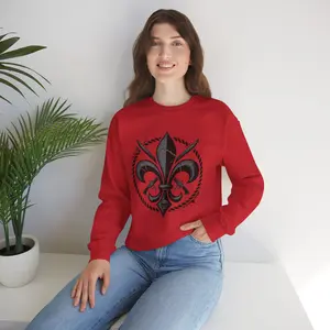 Stylish Fleur-de-Lis Sweatshirt for Everyday Comfort, Unisex Crewneck, Casual Fashion, Gift for Friends, Cozy Layering
