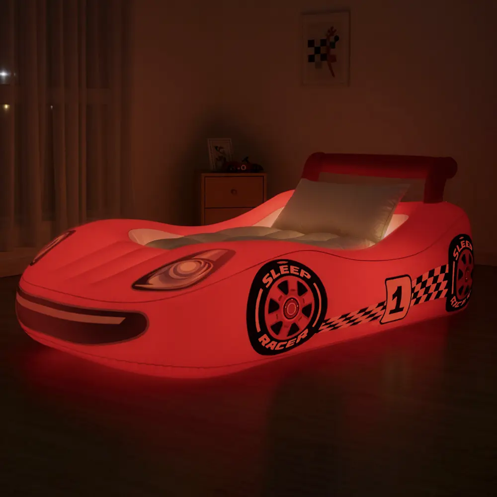 Sleep Racer™ Comfy Cruiser Inflatable RED Illuminated LED Inflatable Car Bed Toddlers Ages 2 to 6