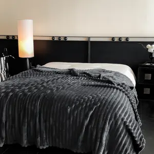 Ultra-Soft Home Decor Blanket, Lightweight Solid Color, Classic Striped Pattern Lightweight Cozy Blanket, Multi-Color Options, Ideal for Bed Sofa Travel Camping All Seasons, Throw Blanket