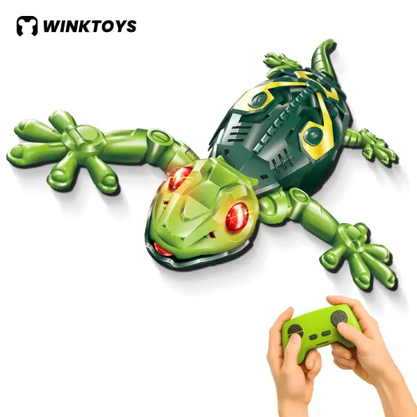 Wall Crawler Gecko, Winktoys Remote Control Toy, Electric Lizard Toy with LED Glowing Eyes, 360° Spin, Animal Toy, Fun Indoor Toy, Gift Idea, Party To