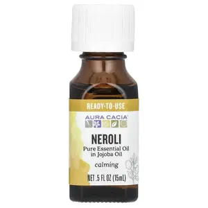 Aura Cacia Pure Essential Oil In Jojoba Oil, Neroli, 0.5 fl oz (15 ml)