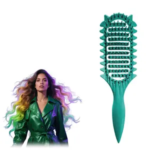 Black hair brush,Hair brush detangler,detangling brush for curly hair,detangling brush and hairbrush Orchid wavy thermal brush curl defining brush dandruff remover comb sounding rods thermal round brush Detangling Hollow Out Massage Comb