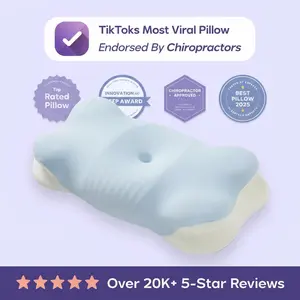 Cloud Align Memory Foam Pillow, Dual Height Ergonomic Cervical Support Pillow with Breathable Pillowcase for All Sleep Positions