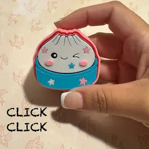Dumpling fidget clicker- 3D printed pocket clicker, sensory stress relief toy, desk fidget