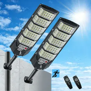 2PC Outdoor solar street lamp, remotely controlled, with multiple modes, IP65, 320-degree wide-angle lighting, suitable for courtyards, balconies, garages and outdoor travel.