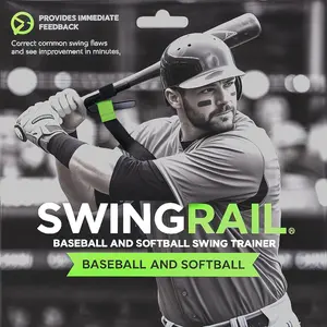 AGS SWINGRAIL Baseball/Softball Hitting Trainer – Swing Trainer Aid for Batting & Hitting Practice – Baseball Training Equipment to Improve Bat Speed, Swing Mechanics, Contact & Timing – For Ages 9 and Up