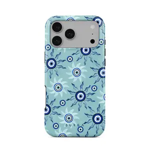 BURGA Blue Gaze iPhone Case for iPhone 11–17 Pro Max Plus Air – Retro Cloud Aesthetic Phone Case, Cute Airy Sky Design, Shockproof Protective Cover, MagSafe & Wireless Charging Compatible Gift for Her
