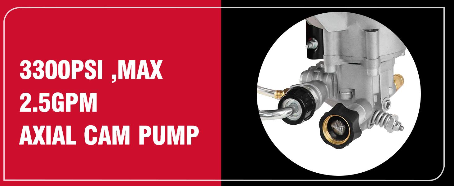 PowerSmart Gas Pressure Washer 3300 PSI, 2.5 GPM, 201cc, 3800W with Onboard Soap Tank, Metal Spray Wand, 5 Nozzle for Cleaning Equipment, Decks, Driveways, Two Story Homes, Paint prep, DB1050