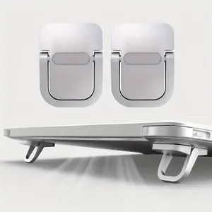 Portable Aluminum Laptop Stand Set, Adjustable Ergonomic Ventilated Notebook Riser 2-Piece Kit, Universal Alloy Laptop Holder for Desk, Home Office, Work, Study & Travel Comfort Setup