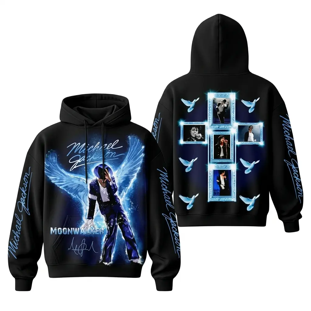 MJ Michael Jackson Graphic 3D Hoodie – King of Pop Style Streetwear