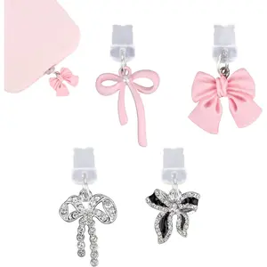 4 count Phone Dust Plug Charms, Creative  Port Dust Plug Cover Protector Caps Charm for  4-14 Series Ports Practical and Stylish Phone Accessories