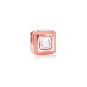 Pandora Reflexions square clip charm in Pandora Rose 787888NPO