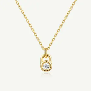 Promise Lock Silver Pendant Necklace - Fashion Costume Jewelry, Heart Locket, Cute Theme, Closure Design, Heart Locket Necklaces, Cute Theme Necklaces