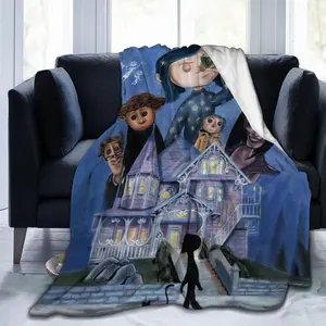 Cartoon Blanket Anime Blanket Coraline Throw Blanket Super Soft Cozy Warm Fleece Throw Blanket Fluffy Plush Lightweight Bedding Quilts for All Season Bed Sofa Couch