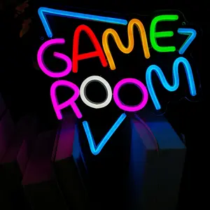 1pc Game Room Neon Sign Color LED, USB Neon Light for Party Decoration, Bedroom Wall Luminous Sign, Gift for Family Players, Ambient Night Lights