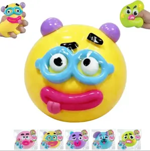 Detachable DIY Funny Face Squishy Balls - Collectible Squishies, TPR Elastic Soft Touch Decompression Squeeze Toy, Mix-and-Match Facial Features Fidget Item, ASMR Stress Relief Tool, Kids Party Favor Photobooth Prop Prank Gift home office travel