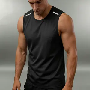 Men's Graphic Workout Tank Top - Quick-Dry Crewneck Muscle Tee, Moisture-Wicking Activewear for Gym Training & Running