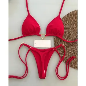 RUOTONSEPT Sexy Halter Solid color Bikini Set Women's Swimsuit Two-piece Triangle Thong Swimwear Bathing Suit Brazilian Biquinis