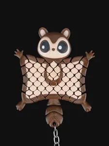 Articulated Flying Squirrel Keychain 3D Printed Flexi, Cute Sugar Glider Fidget Toy, Kawaii Animal Lover Gift, Poseable Squirrel Bag Charm