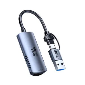 Video Capture Card, 4K HDMI to USB/USB C Capture Card 1080P 60FPS Video Capture Device for Streaming Game Recording Compatible with PS5, Switch, Laptop, Camera, OBS (High Brush)