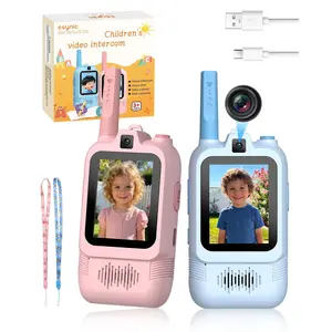 esynic 2026 Kids' Dual Camera Video Walkie Talkies Toys – 2 Pack Rechargeable Video Intercom with Front & Rear Cameras for Long-Distance Communication, Perfect for Indoor & Outdoor Play, Camping, Family Games, Ages 3-12