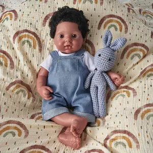 [Drink Wet System] Mayfair Reborn Doll 16Inches Full Body Silicone Black Reborn Doll Girl & Boy Silicone Dolls Realistic Silicone Black Reborn Baby Doll Twins Soft Stuffed Figure Stuffed Animal