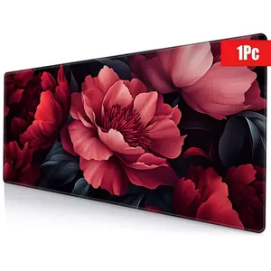 Flower Pattern Mouse Pad, Rectangle Gaming Mouse Pad, Office Desk Keyboard Mat for Home Office Game Room Desk, Perfect for Gaming and Office