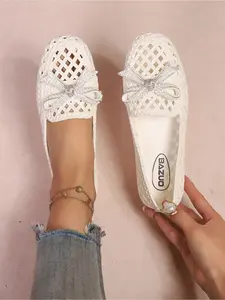 Ladies Bow Woven Clogs Flat Platform Maternity Shoes Non Slip Nurse Footwear for Long Standing