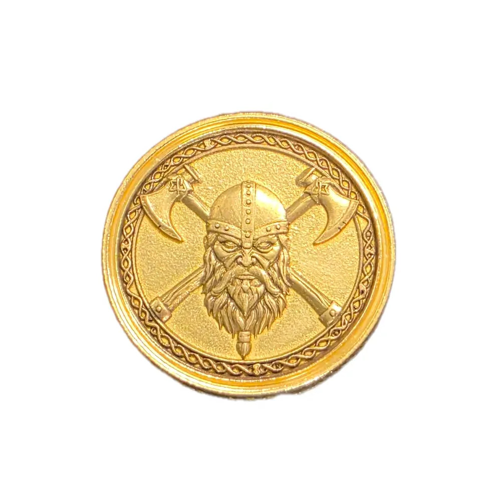 Brass Deep Engraved Viking Coin