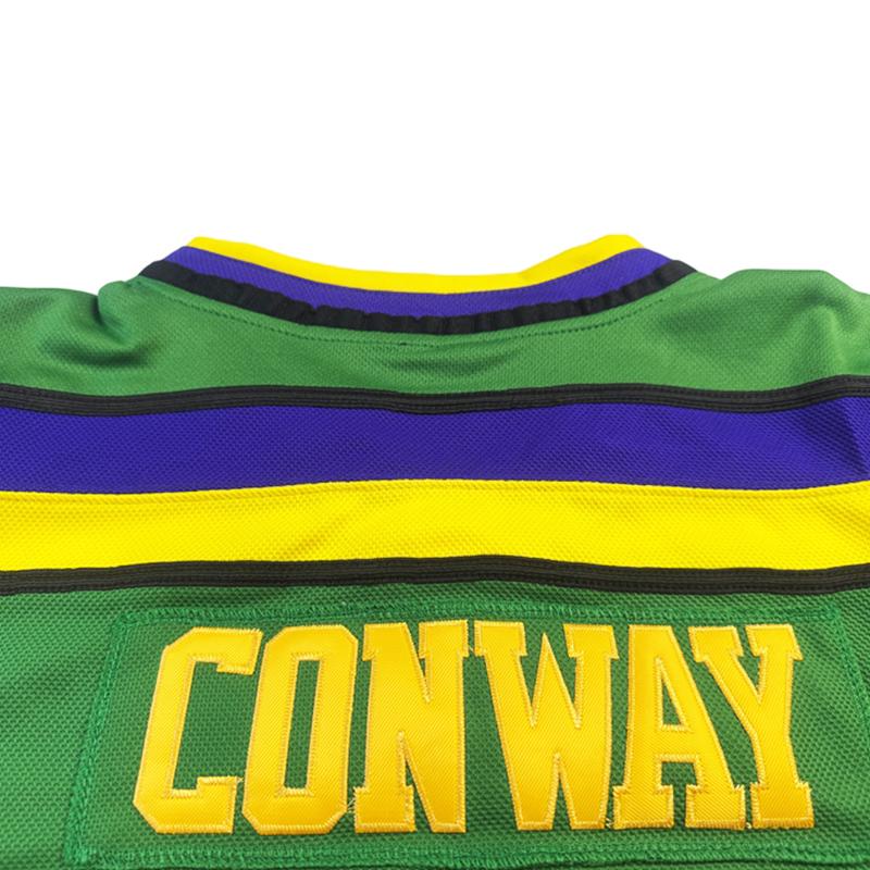 Men's Hockey Jersey Mighty Ducks #96 GRISWOLD Sewing embroidery loose V-neck sweatshirt movie jersey green big size Outdoor sportswear Classic retro Streetwear sports fan gear Long sleeved pullover shirt Halloween Christmas gift