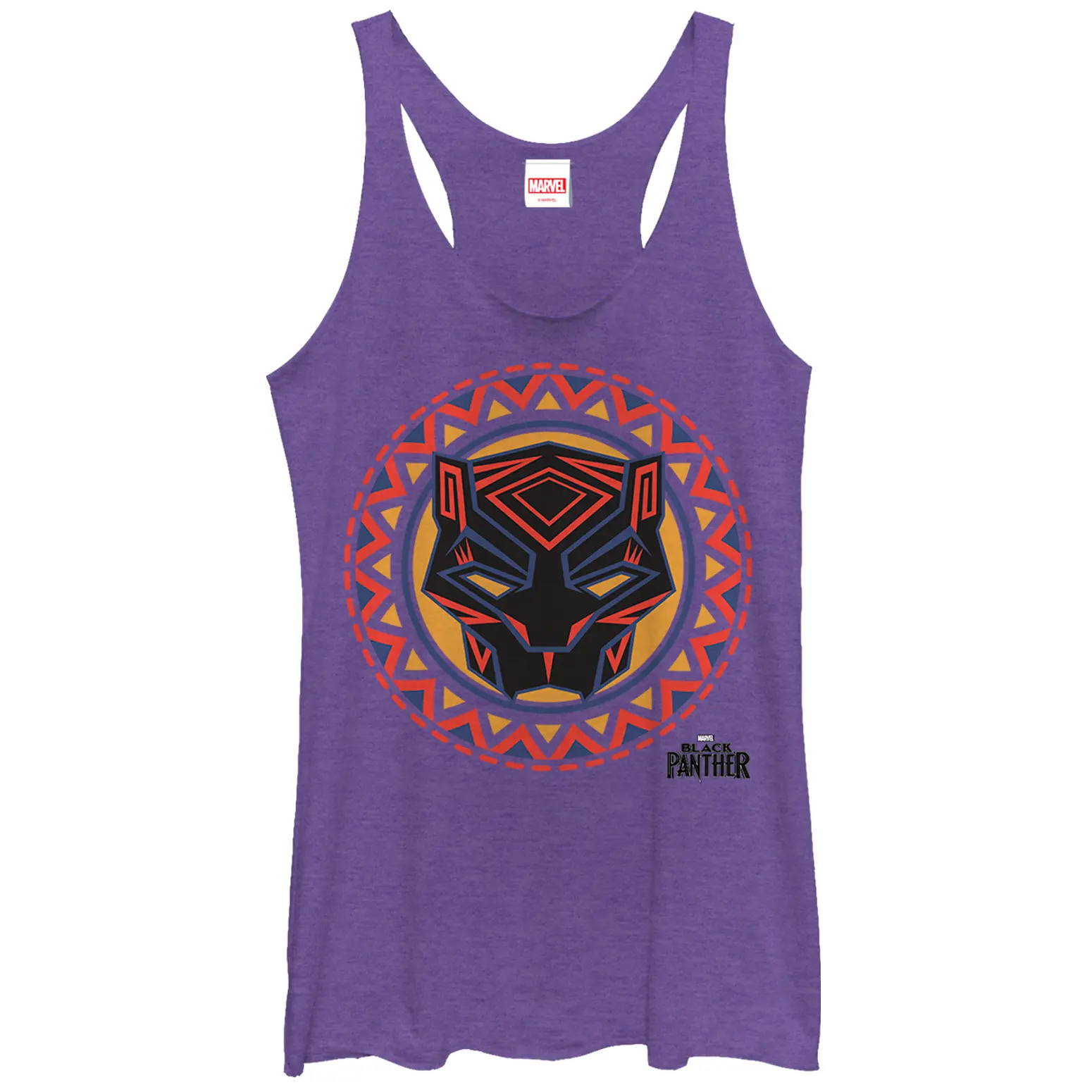 Women's Marvel Black Panther 2018 Mask Pattern Racerback Tank Top