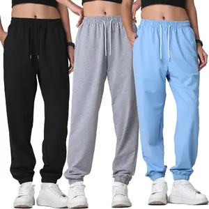 3-piece set of women’s summer lightweight jogger pants—versatile, slimming, height-enhancing casual athletic long pants suitable for yoga and beach outdoor activities