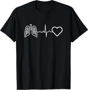 100% Cotton Respiratory Therapy Heartbeat - Respiratory Therapist Gift T-Shirt