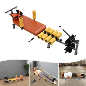 CNCEST Ergonomic Back Stretch Bench with Adjustable Length & Strong Steel Support for Neck and Back Decompression Orange Color