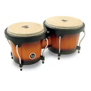 212 MAIN Authentic Bongos, Latin Percussion Instrument - Wooden Construction with Vintage Sunburst Finish