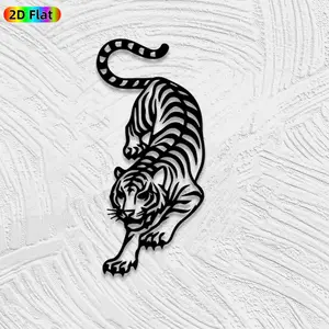 1pc Tiger Metal Wall Art, Tiger Artwork, Dynamic Tiger Statue Mural, Gift for New Year, Christmas, Wildlife Decor Enthusiasts, Rust-Resistant Metal Wall Decor Wall Sculptures, Perfect for Living Room Wall & Garden Fence, Indoor Outdoor Decor