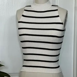 Sleeveless Mock Knit Tank