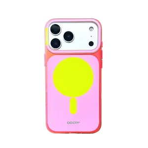 Luxury Pastel Solid Tone Protective Phone Case With Holographic Magnetic Kickstand, Shockproof Anti-Scratch Custom Cover Fits IP16 17 Pro Max, Soft Smooth Pastel Daily Device Accessory