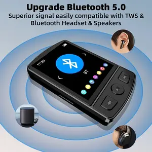 Portable MP3 Player Sport Clip Walkman HiFi Sound Bluetooth-Compatible 5.0 Student Walkman 1.8 Inch Screen with FM Radio E-Book