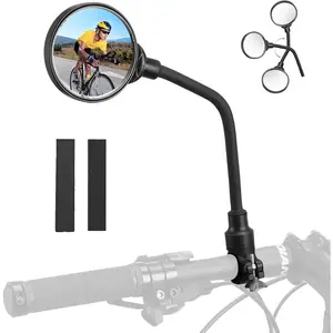 Mirror Handlebar Mount 360?Rotatable Adjustable Bicycle Rear View Mirror HD Wide Angle Clear  Convex Safe  Mirror for Mountain Road  Electric