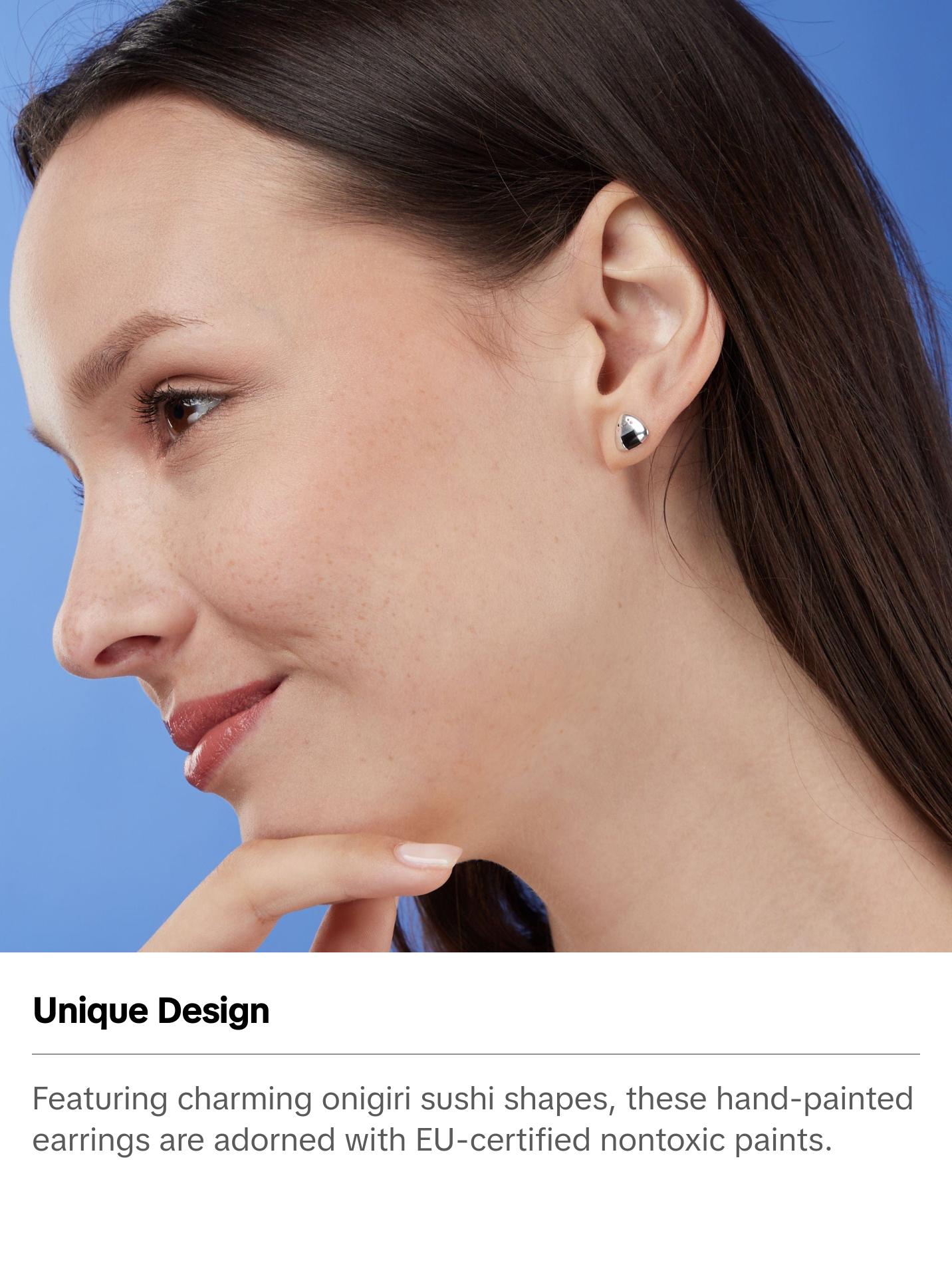 Happy Onigiri Sushi Stud Earrings