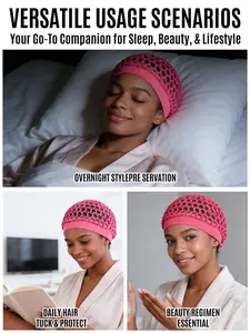 Women's Wide Brim Sleep Cap Bedtime with Elastic Band, Smooth Fiber Material, Multicolor Paisley Pattern, Comfortable Fashion Design, 1 Piece, Beauty Regimen Essential