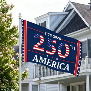 250th Anniversary Us Memorial Flag, Vintage Freedom Theme, 3x5ft Polyester, Double-Sided, Metal Grommets, Outdoor Decor, Outdoor Flags
