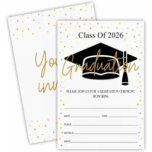 2026 Class of 2026 Graduation Party Invitations 20 Fill-In Invitation Cards with Envelopes Shining Star for High School College Graduation Celebration Supplies A08