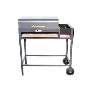Tromen Chulengo Charcoal Grill with Steel Construction Bbq Cover Wood