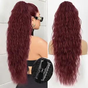 26‘’ Ponytail Extension Claw Curly Pony Tail Clip in Claw Hair Extensions Fluffy Natural Looking Synthetic Hairpiece for Women